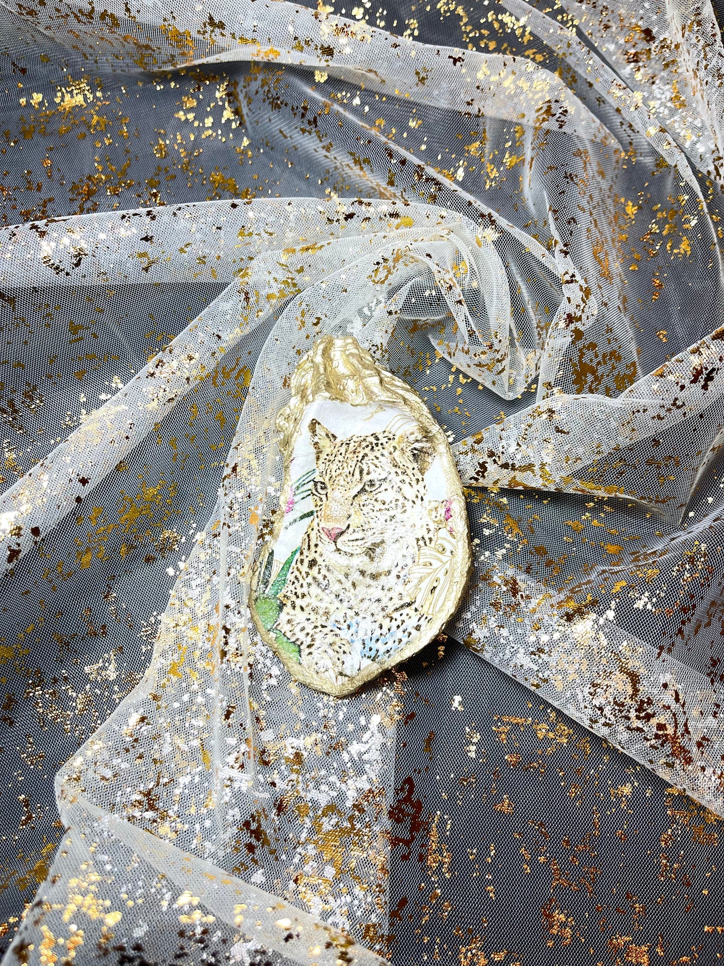 Leopard Oyster Ring Dish