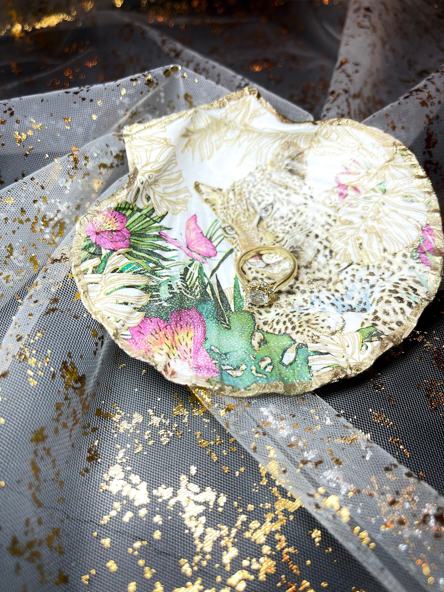 Leopard Scallop Ring Dish