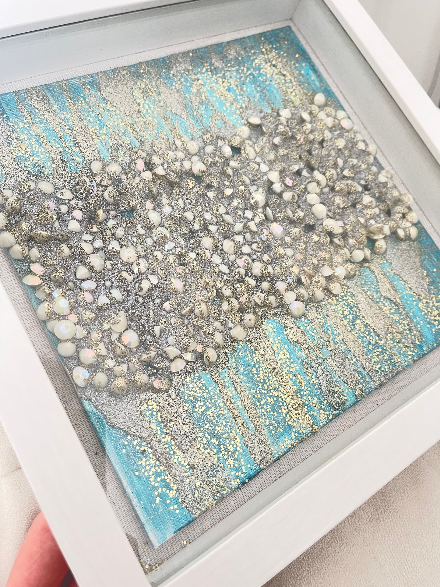 Glam Abstract Blue Painting