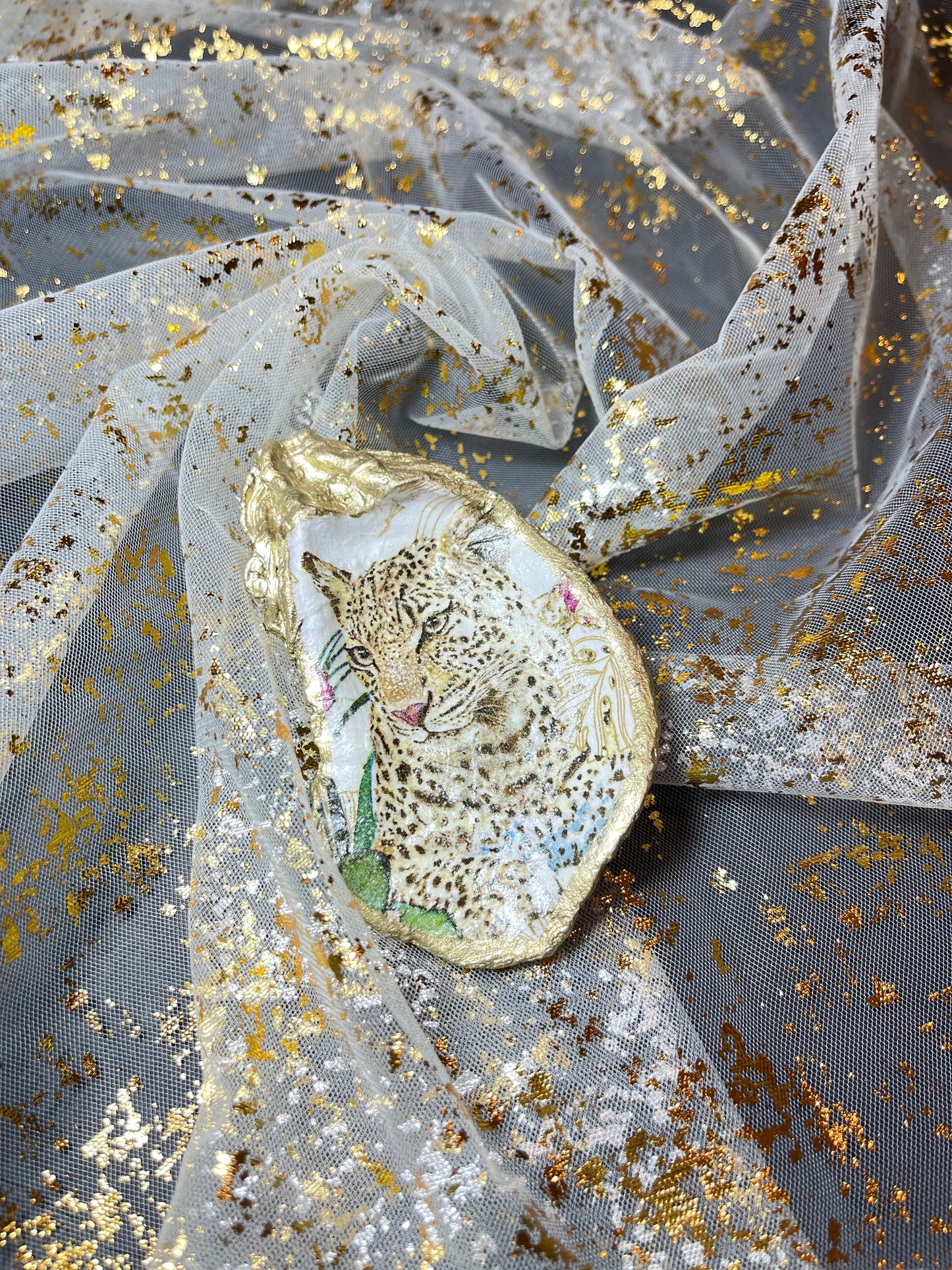 Leopard Oyster Ring Dish