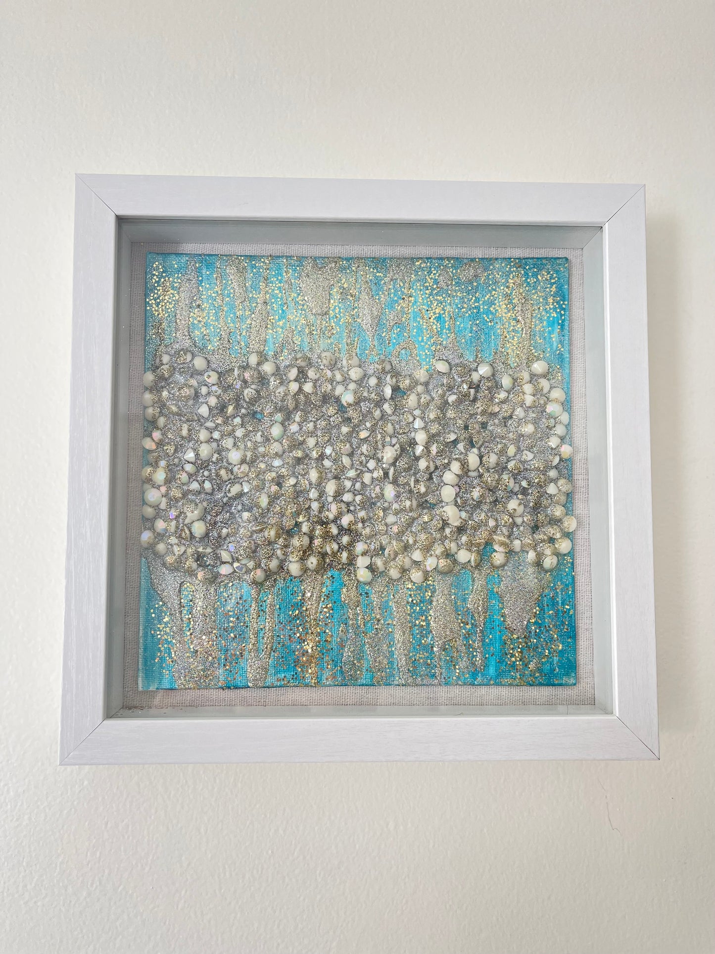Glam Abstract Blue Painting
