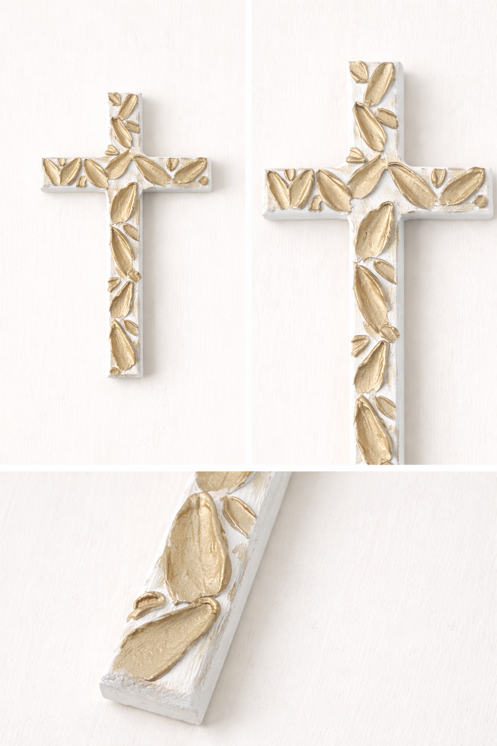 Gold Textured Wooden Cross | Modern Faith Decor | Handcrafted Gift