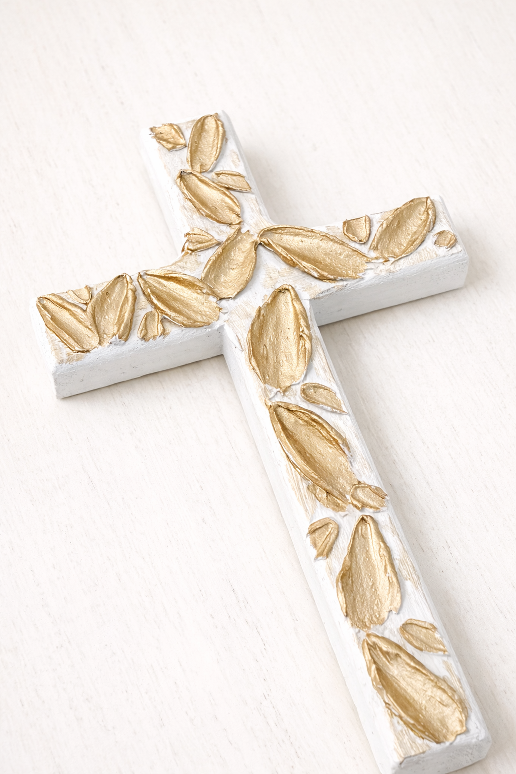 Gold Textured Wooden Cross | Modern Faith Decor | Handcrafted Gift