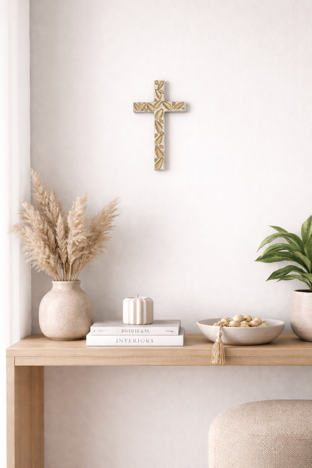 Gold Textured Wooden Cross | Modern Faith Decor | Handcrafted Gift