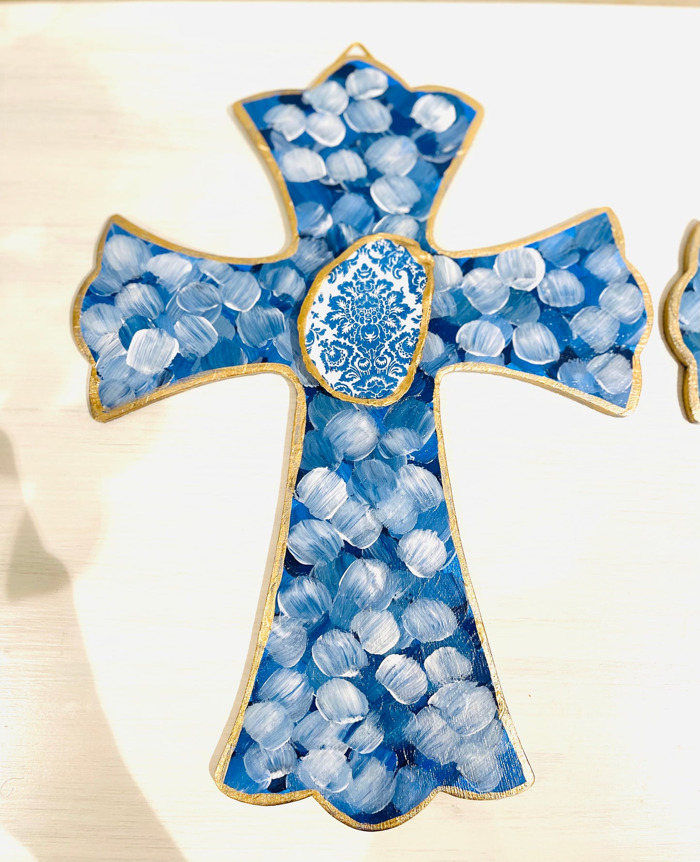 Hand-painted Wooden Oyster Cross