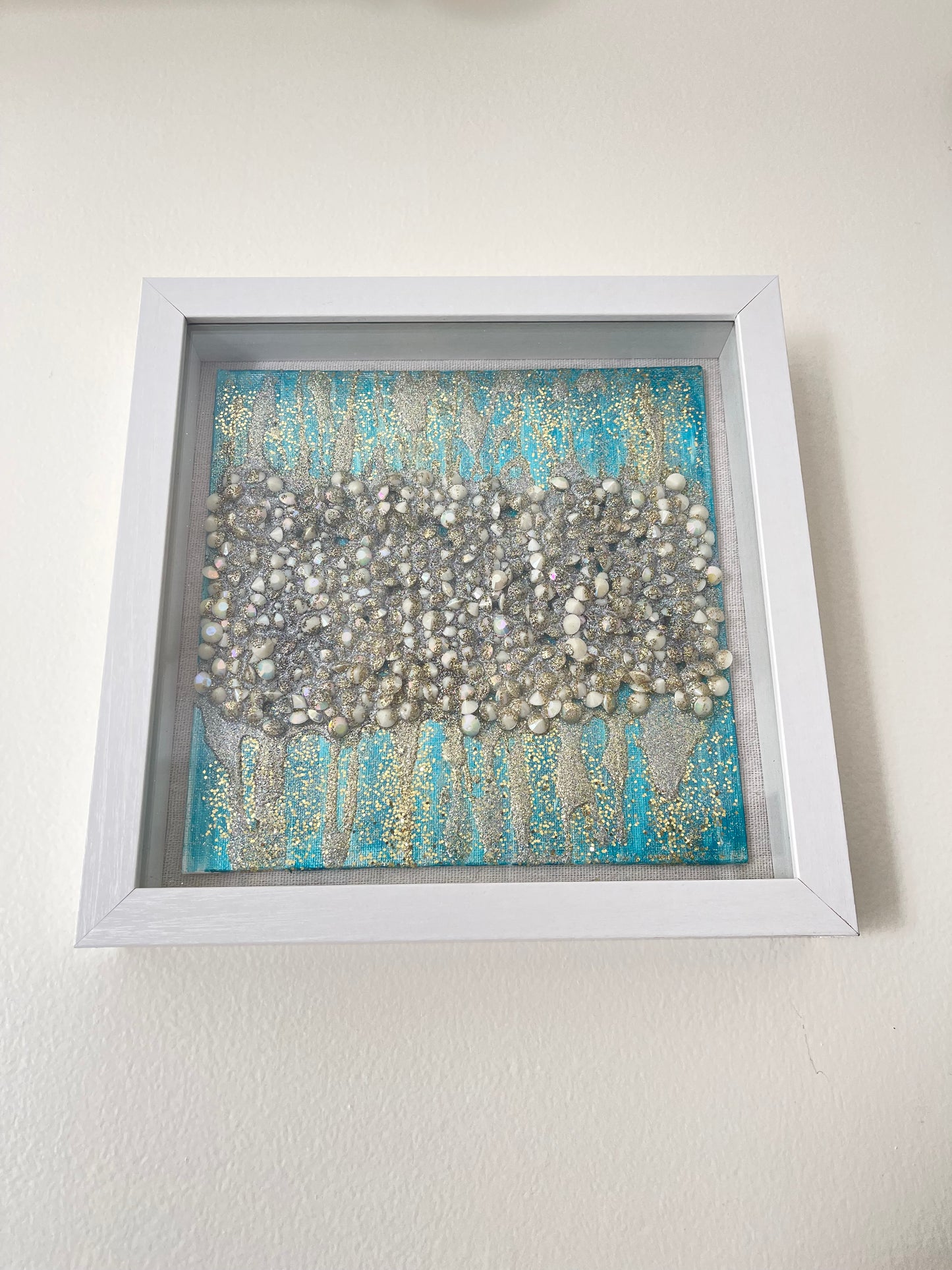 Glam Abstract Blue Painting