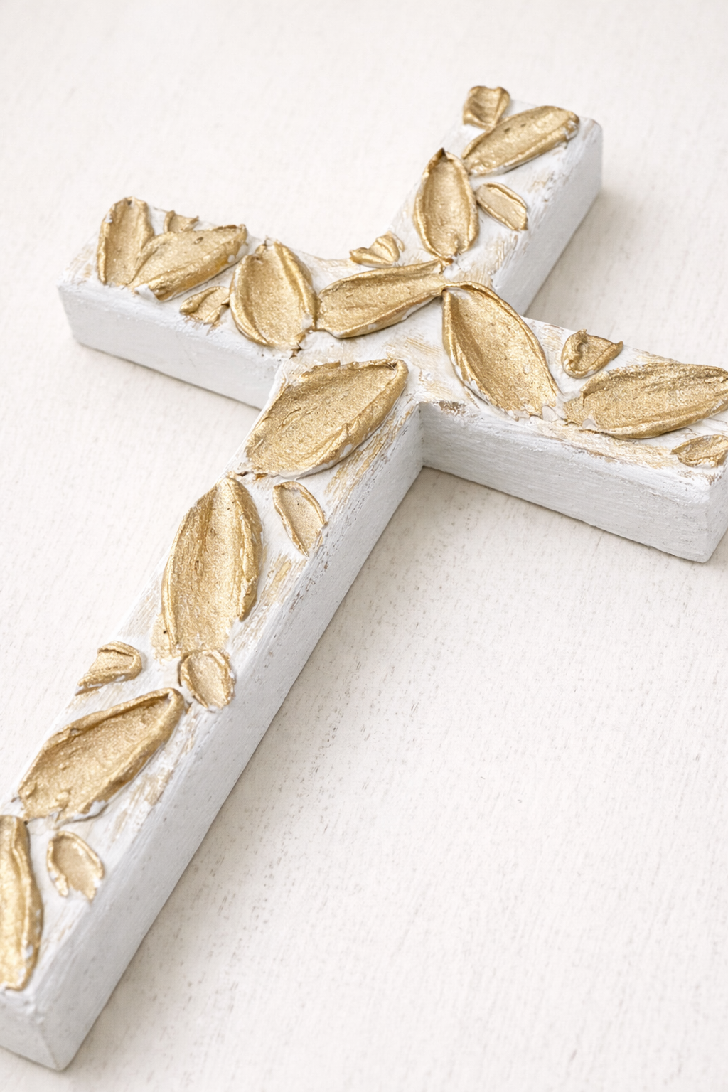 Gold Textured Wooden Cross | Modern Faith Decor | Handcrafted Gift