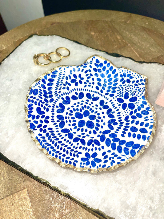 Something Blue Scallop Shell Jewelry Dish