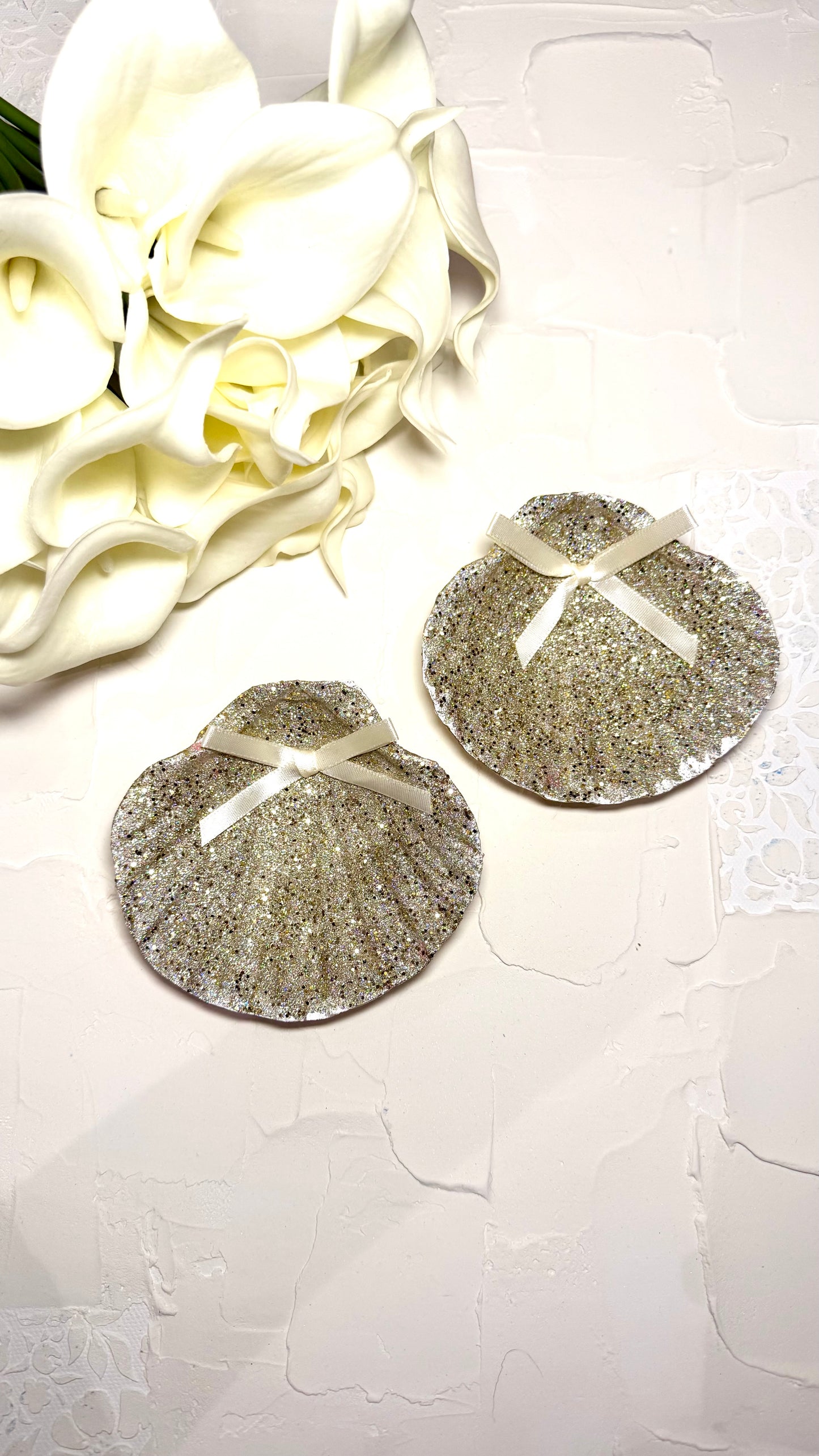 Glitter & Bow Ring Dish