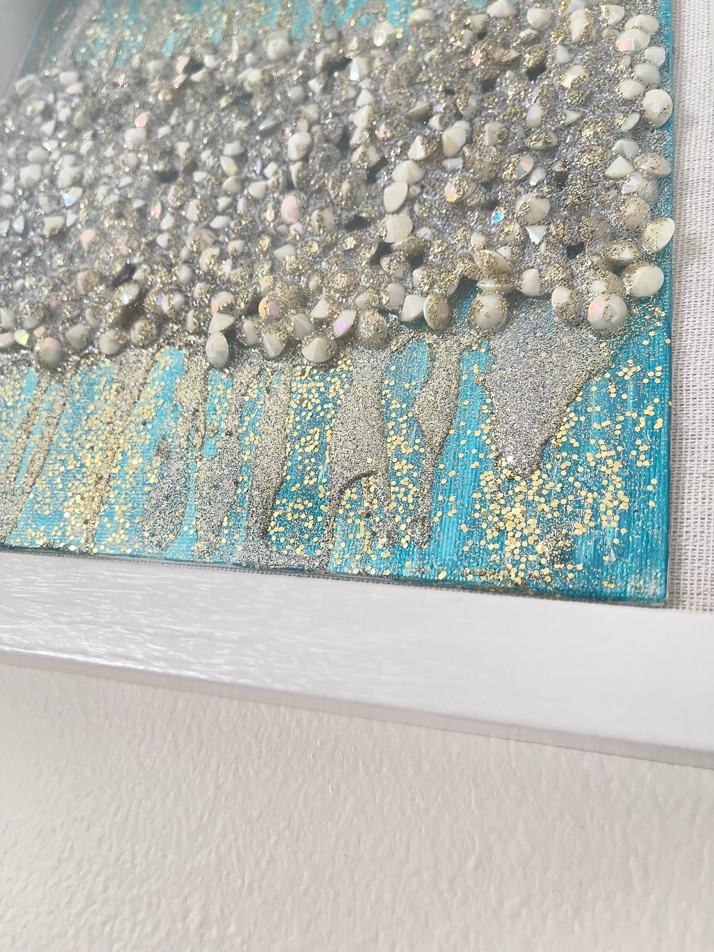Glam Abstract Blue Painting
