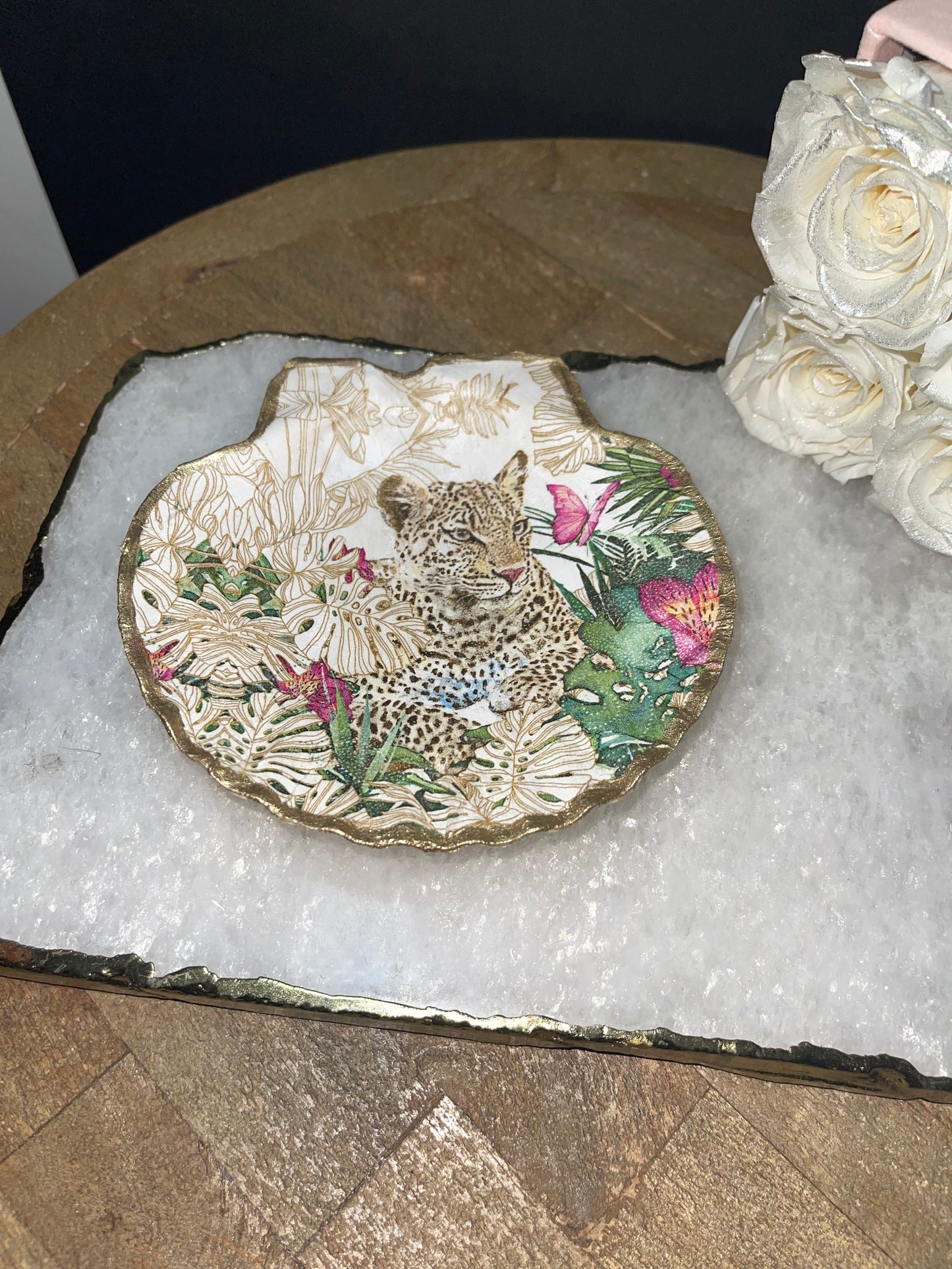 Leopard Scallop Jewelry Dish